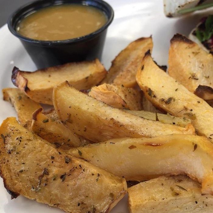 Rutabaga Fries with Honey Mustard Dipping Sauce Kates Catering